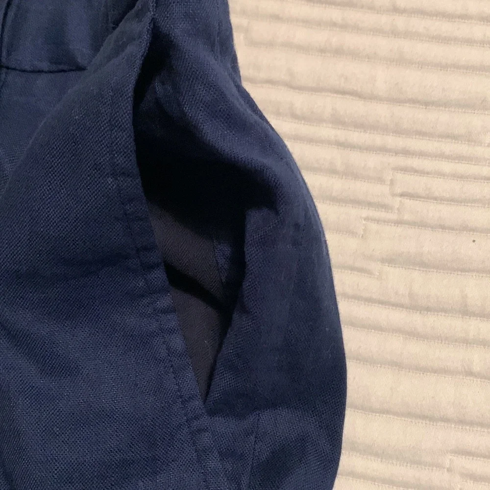 Banana Republic Men Slim Fit Performance Linen Pant 35X30 Navy